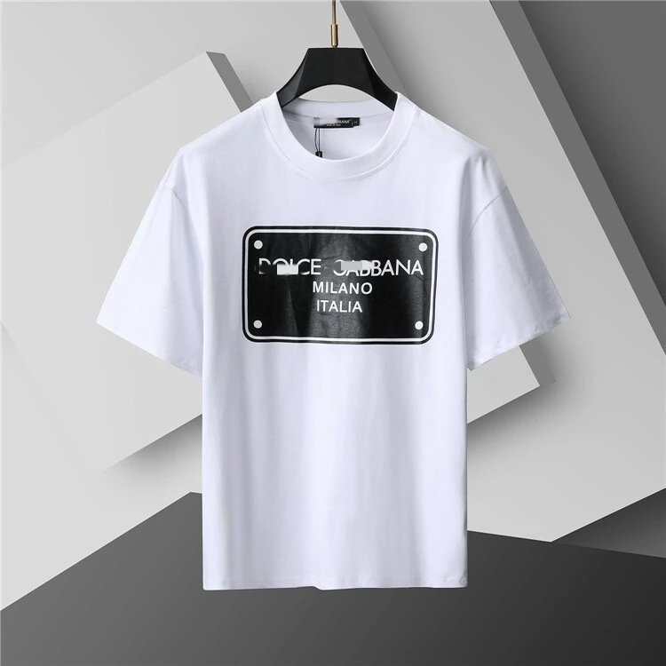 Luxury Brand Graphic Print Black White Grey Casual T-Shirt