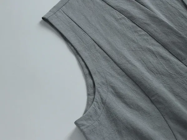 Design Linen-Blend Wrap Vest White - 10