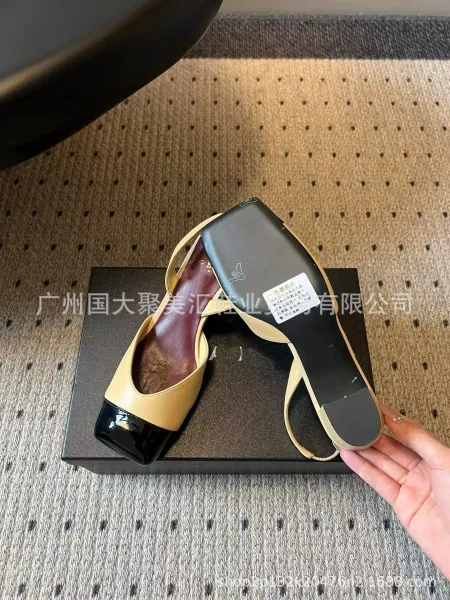 HAN Slingback Square-Toe Heels Black - 24