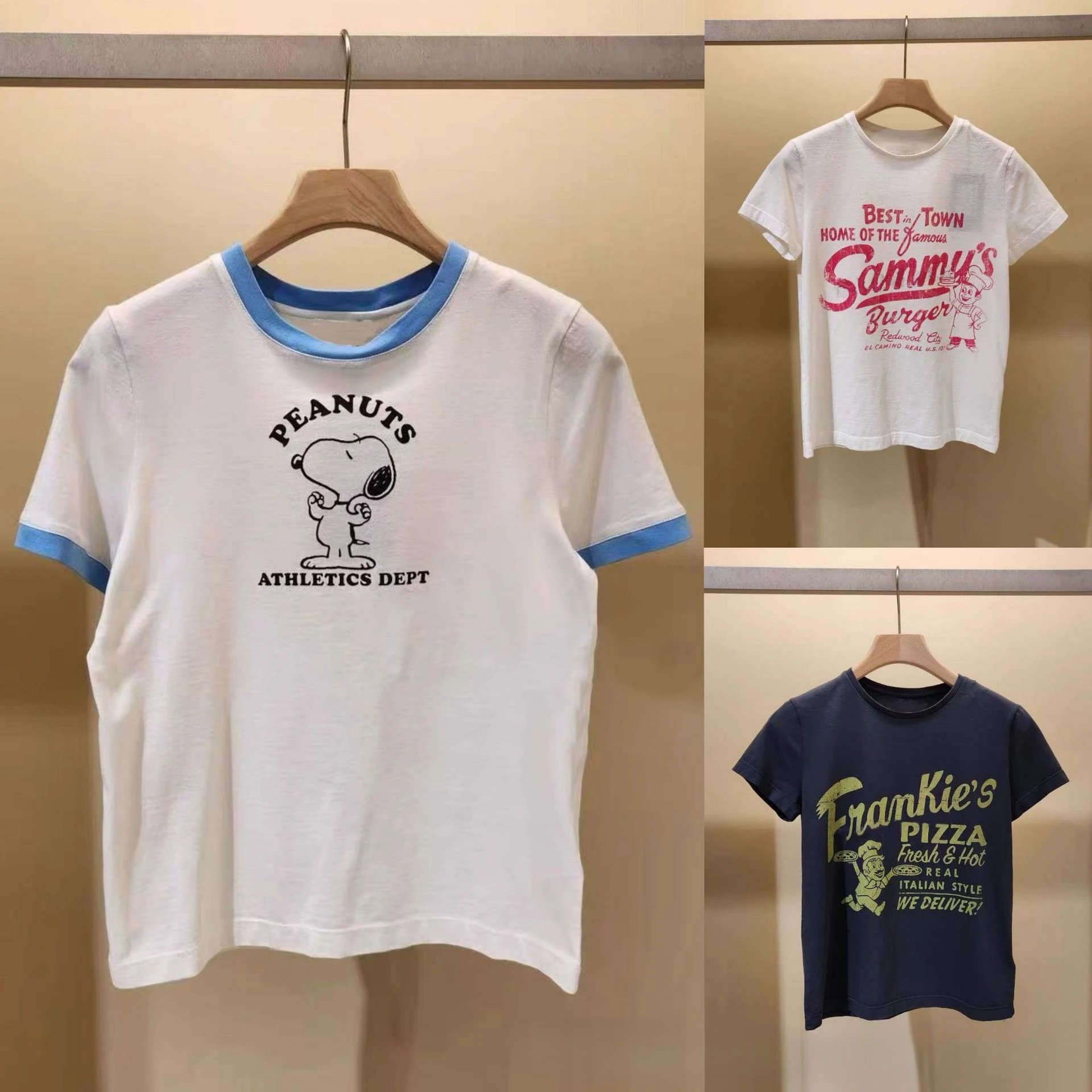 Design Frankie's Pizza Graphic Print Navy T-Shirt T-Shirts - 2