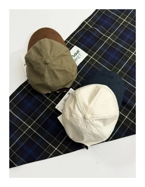 Burberry Barbour Corduroy Brim Baseball Cap Olive / Brown and Cream / Navy Hats - 21
