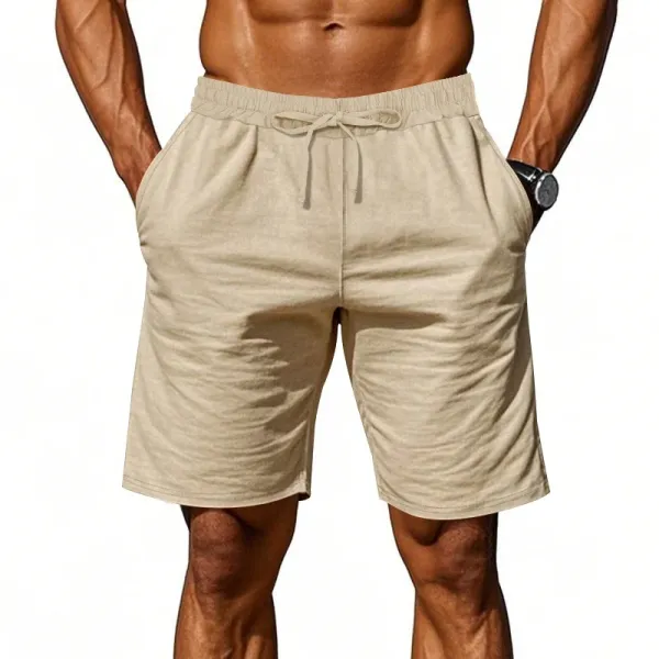Design Drawstring Waist Shorts White - 57