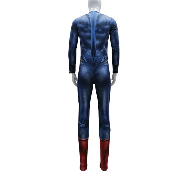 Design Superman Costume Blue Red Full Bodysuit with Cape Clothing - 2