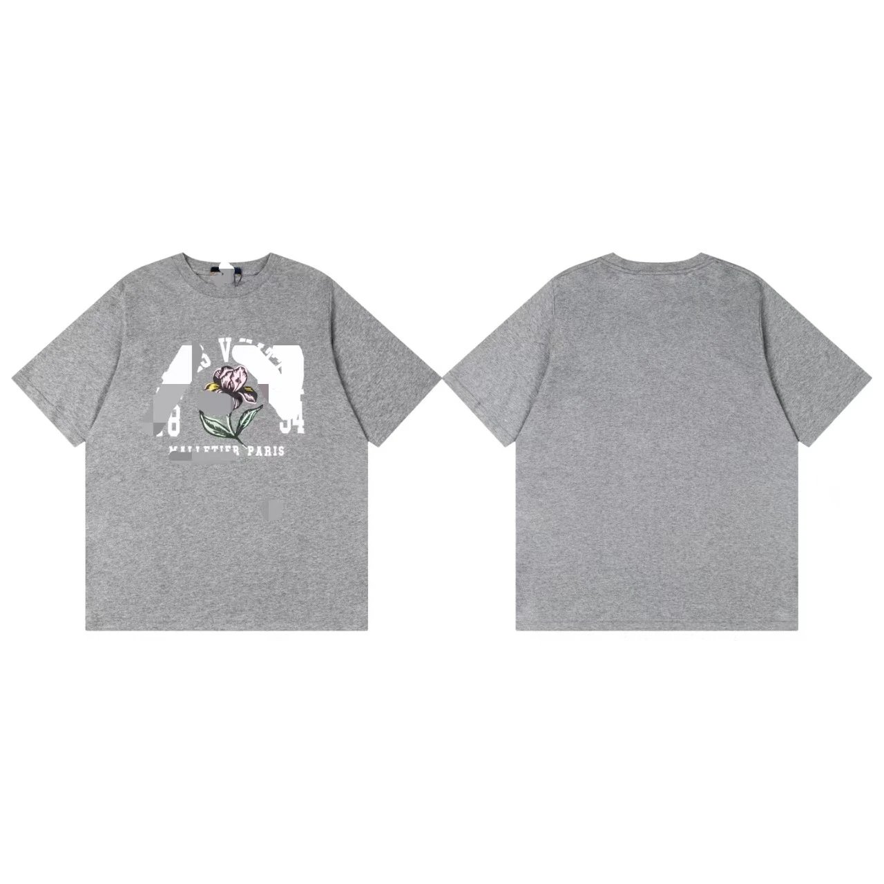 Maje T-Shirt Gray Floral Graphic Oversized