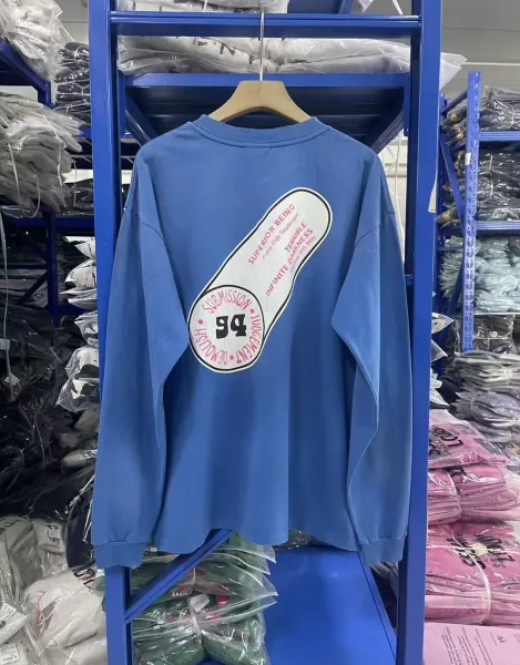 Design Saint Immaculate Graphic Long-Sleeve T-Shirt Blue - 5