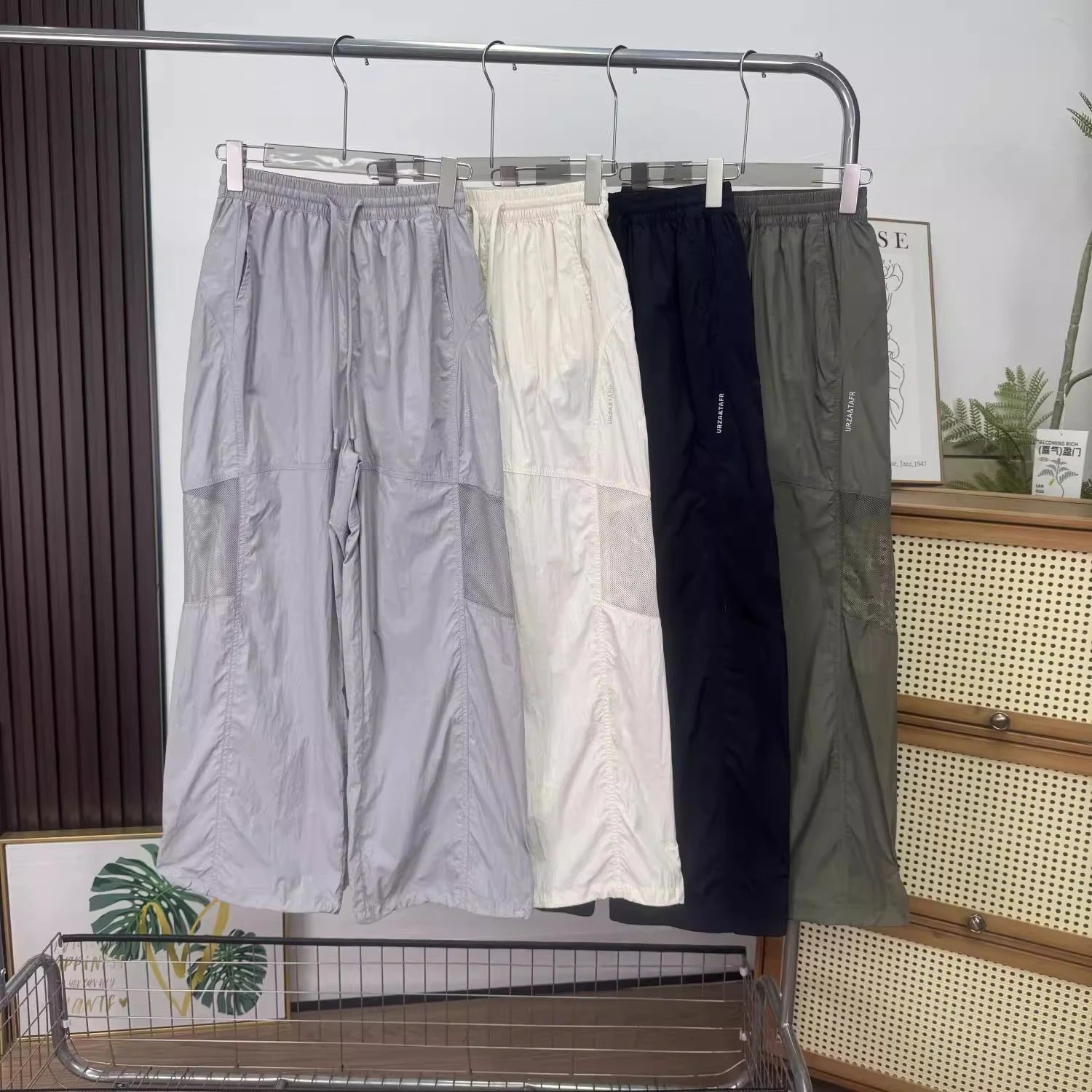 Design Utility Mesh-Panel Wide-Leg Pants Gray - 21