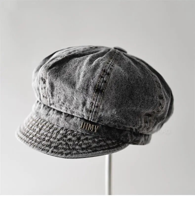 MMY Denim Newsboy Cap Light Wash Hats - 4