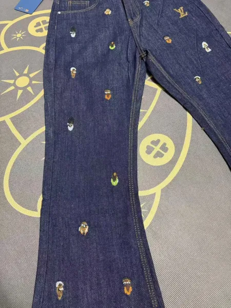 Louis Vuitton Embellished Flared Jeans Navy - 5