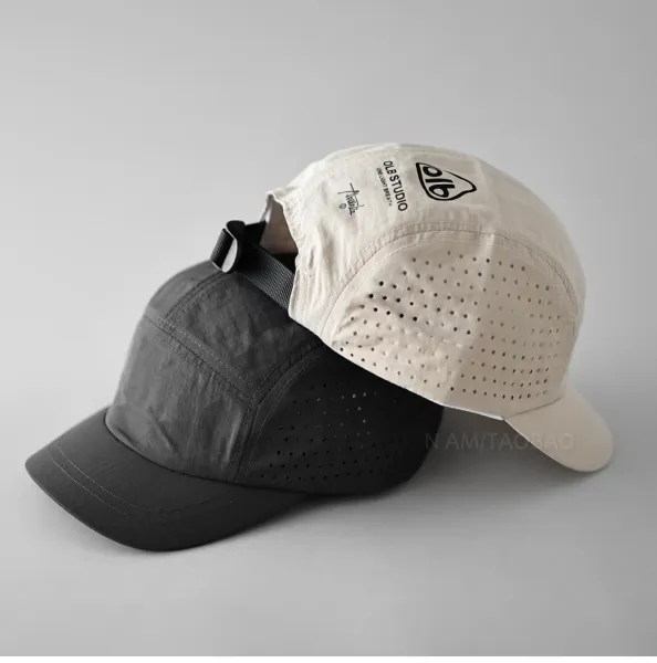A Bathing Ape Stüssy x Bape Perforated Camp Cap Beige Hat Hats - 10