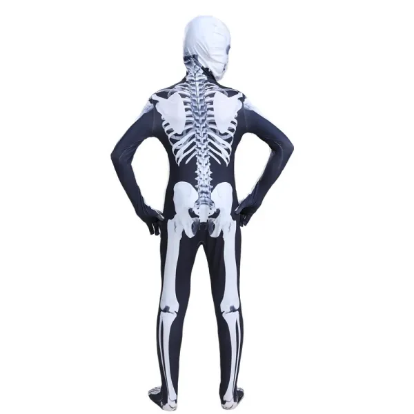 Design Skeleton Hooded Jumpsuit Black Costume Clothing - 7