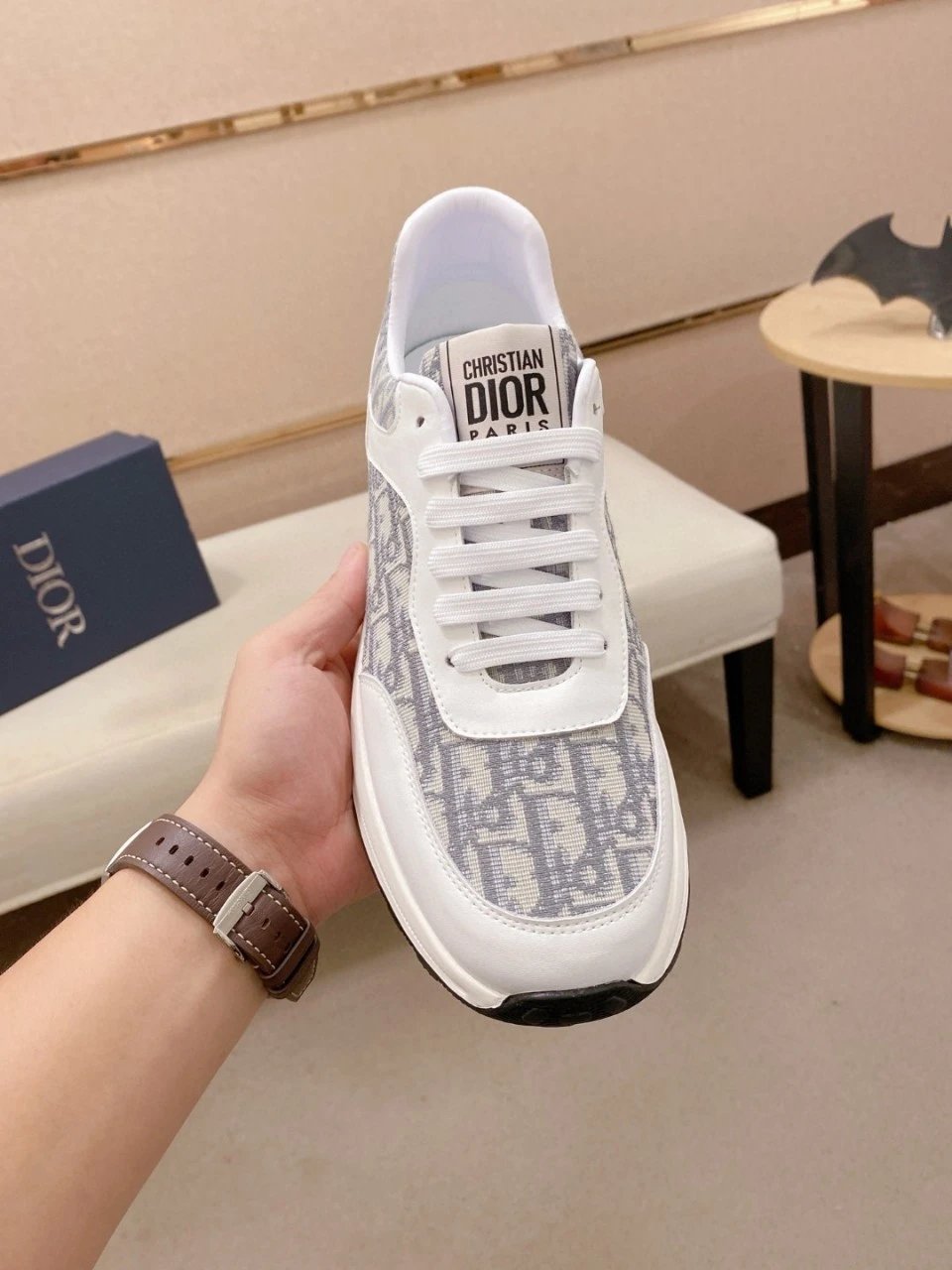 Dior B23 Oblique White Gray Sneakers - 3