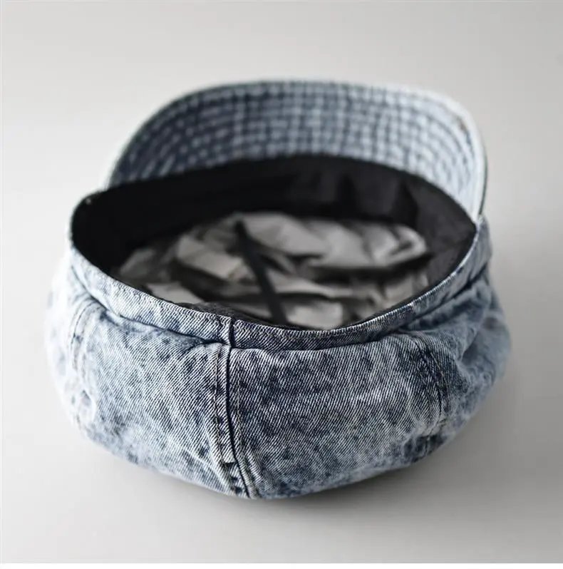 MMY Denim Newsboy Cap Light Wash Hats - 6