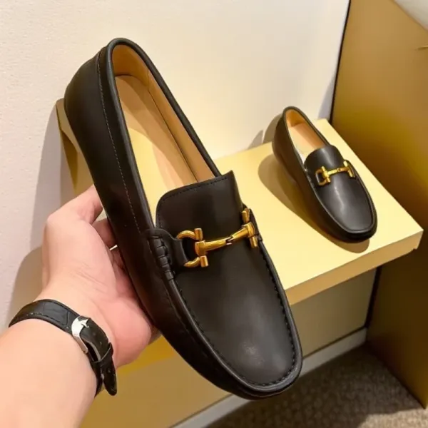 Salvatore Ferragamo Varina Loafer Black Gold Hardware Loafers - 1