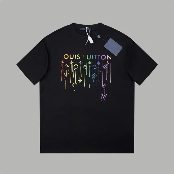 Louis Vuitton Rainbow Monogram Drip T-Shirt Black - 1