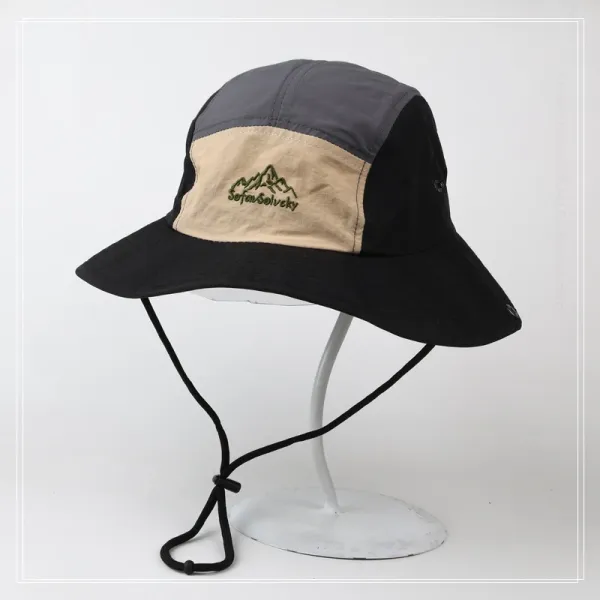 Human Made Bucket Hat Olive Brown Yellow Patchwork - 4
