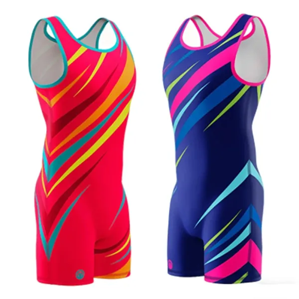 Design Racerback Athletic Suit Multicolor Swimwear - 1