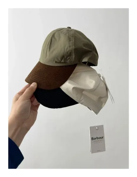 Burberry Barbour Corduroy Brim Baseball Cap Olive / Brown and Cream / Navy Hats - 29
