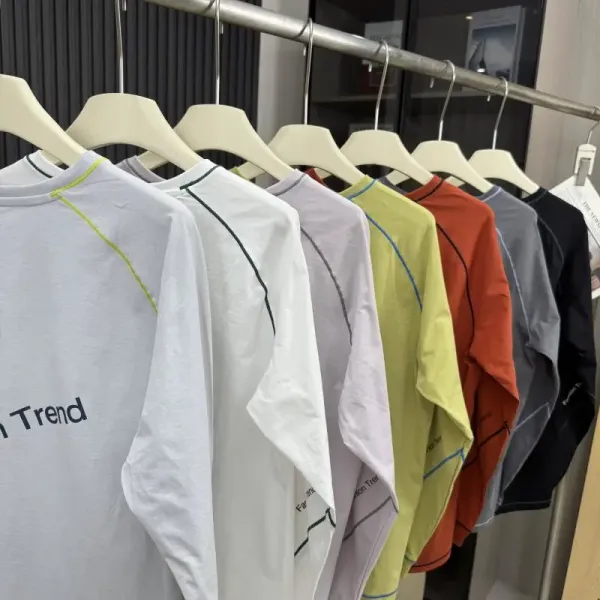 Design Fashion Trend Logo Long Sleeve T-Shirt Orange T-Shirts - 9