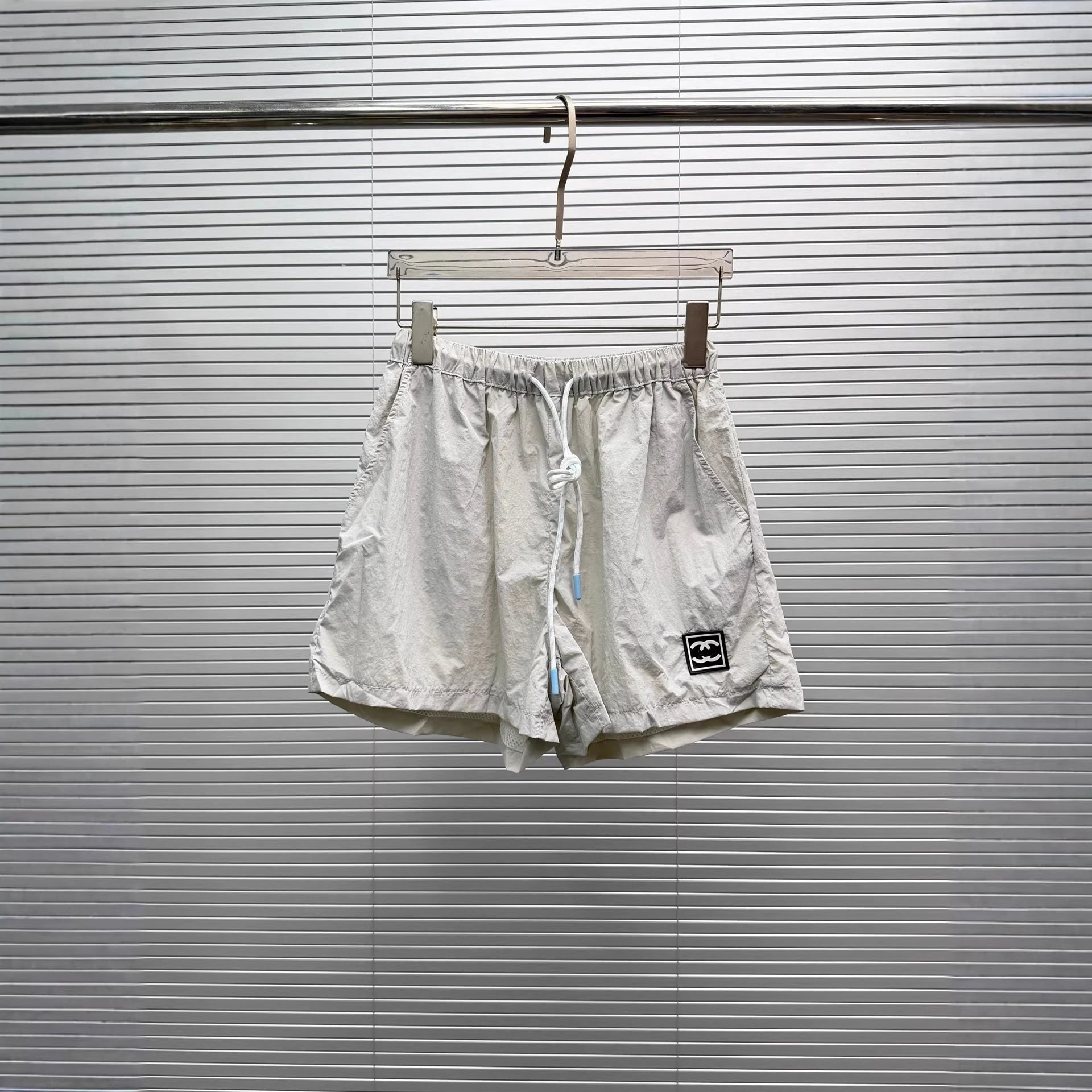Chanel Logo Patch White Windbreaker Jacket and Shorts Set - 10