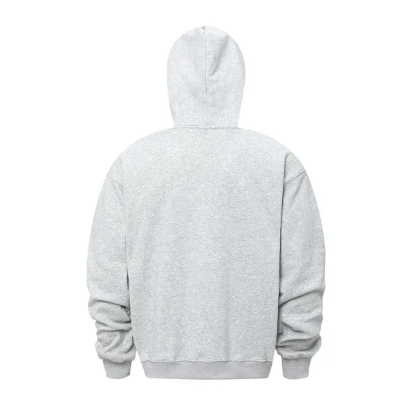 Design 'With Great Power' Distressed Print Gray Hoodie - 11