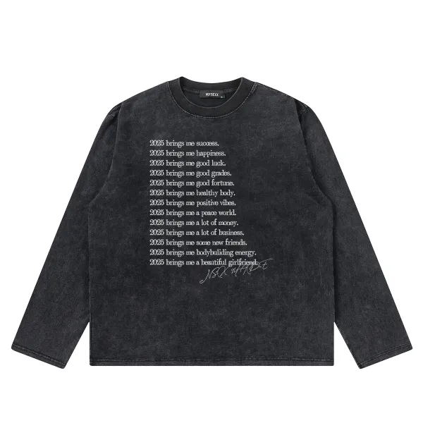 Design NOTSEX 2025 Manifesto Washed Black Long-Sleeve Tee T-Shirts - 1