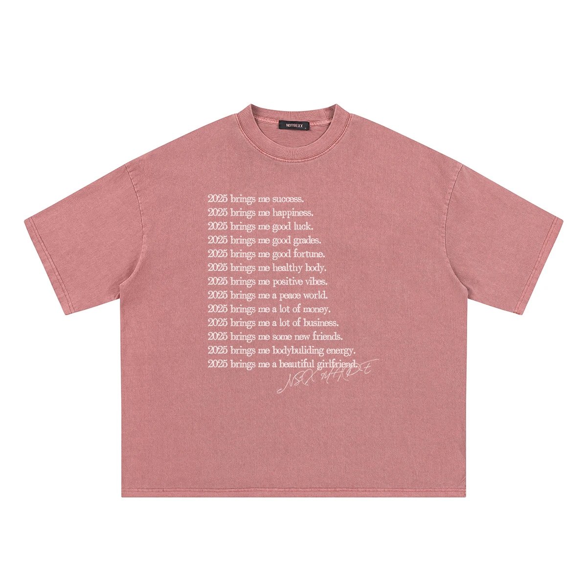 Washed brick red regular loose fit short sleeved shirt