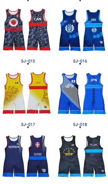 Design Peru National Wrestling Singlet Blue Floral Activewear - 20
