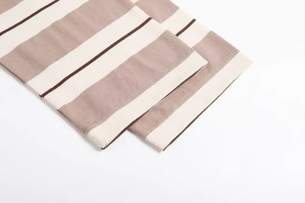 Design Striped Long-Sleeve Polo Shirt Beige and Brown Tops Polo - 3