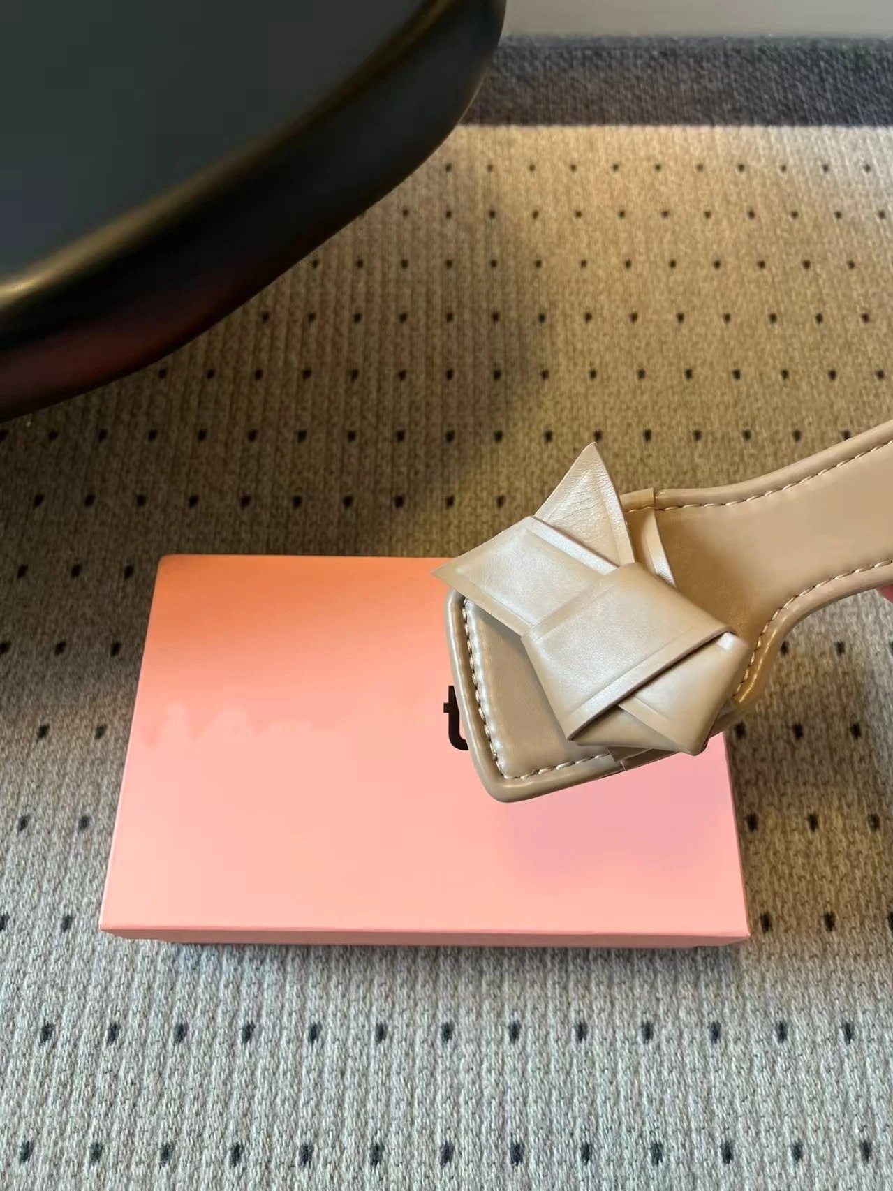 Jacquemus Le Chiquito Bow Slide Sandals Beige Slippers - 22