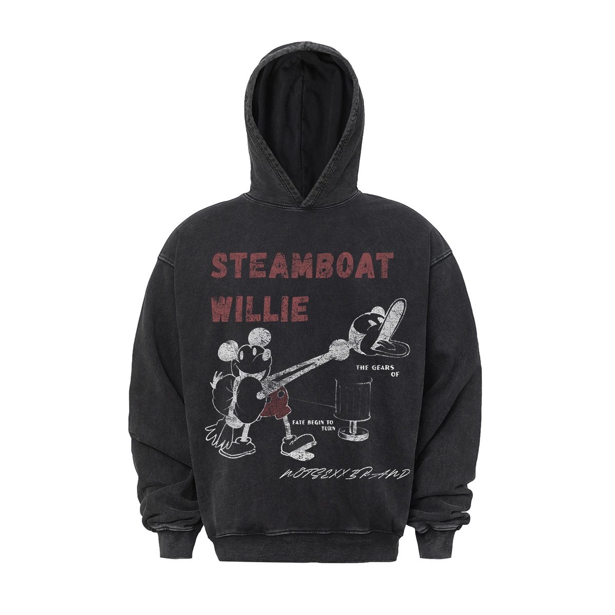 Design NOT SEXY BRAND x Disney Steamboat Willie Graphic Hoodie Gray Hoodie - 9