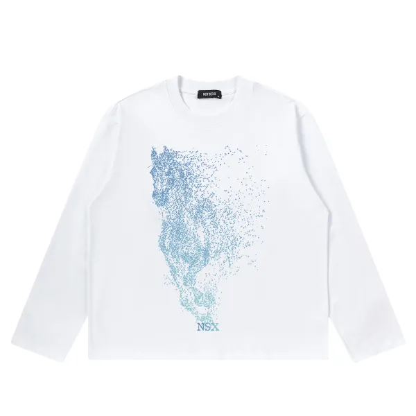 Design NOTSEXx Particle Wolf Long Sleeve T-Shirt Black T-Shirts - 32