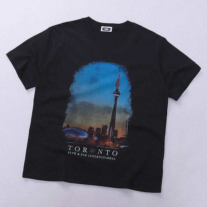 Kith x Kin International Toronto Skyline Graphic Black T-Shirt