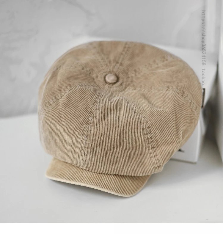 Design Corduroy Newsboy Cap Olive Green Hat - 13