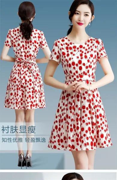 Design Red Polka Dot A-Line Dress - 4