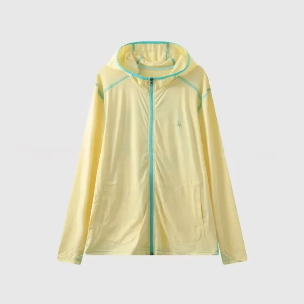 Design Ultralight Hooded Sun Protection Jacket Light Blue with Purple Trim Outerwear - 7