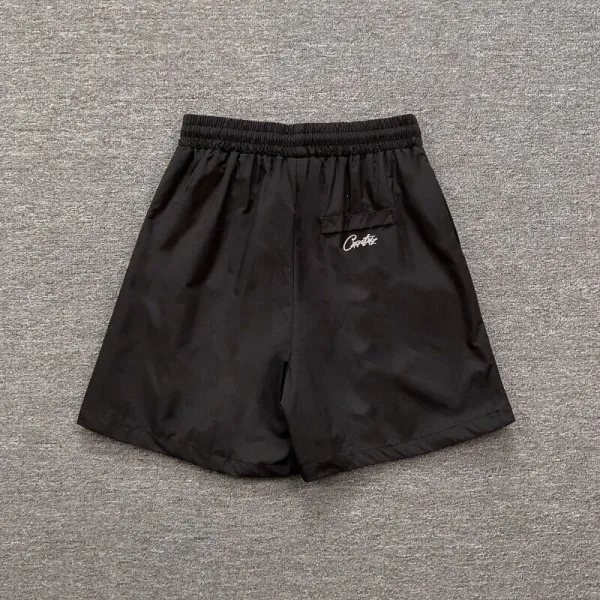 Design Mesh Panel Track Shorts Gray with Yellow and Black Stripe - 11