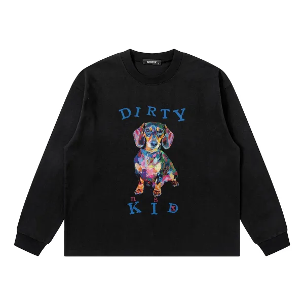 Design NOTSEXX Dirty Kid Multicolor Dachshund Long-Sleeve T-Shirt T-Shirts - 15