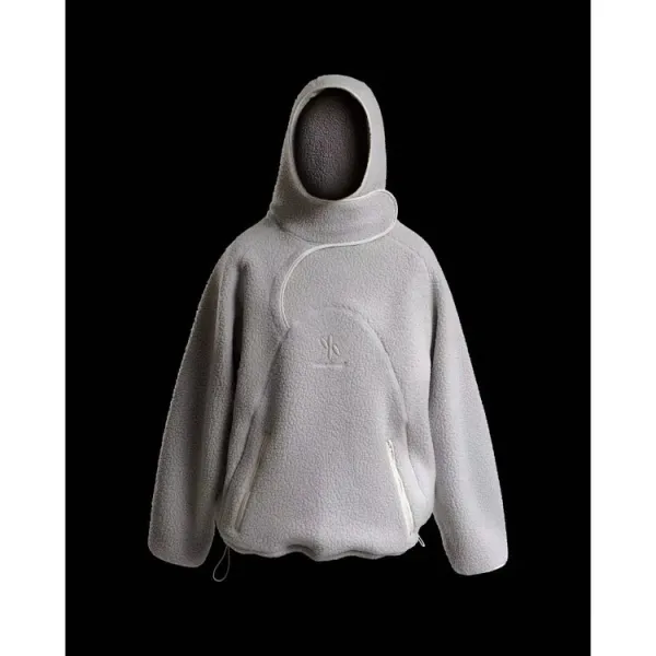 Design Fleece Cropped Hoodie White - 7
