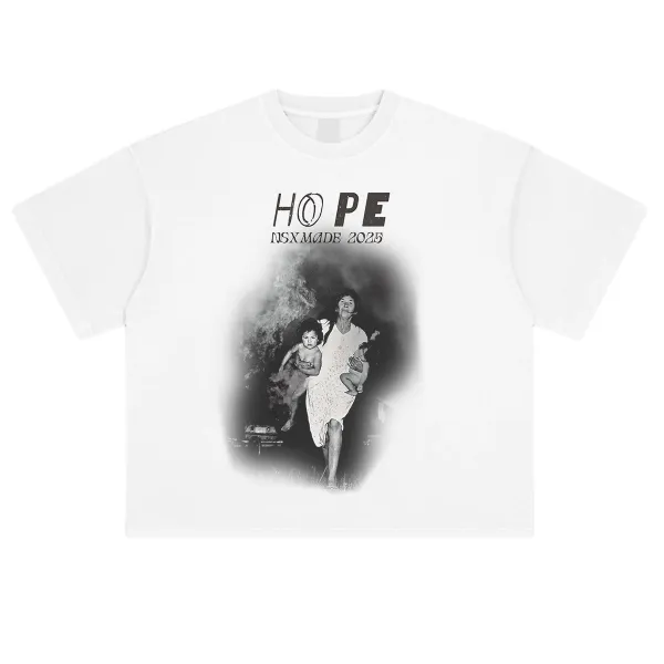 Design NSXMADE HOPE 2025 Graphic Print White T-Shirt T-Shirts - 1