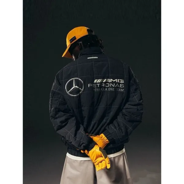 Design Mercedes-AMG Petronas Formula One Team Racing Jacket Black Outerwear Jacket - 5