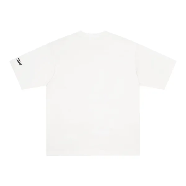 Miu Miu Logo Print Black T-Shirt - 5