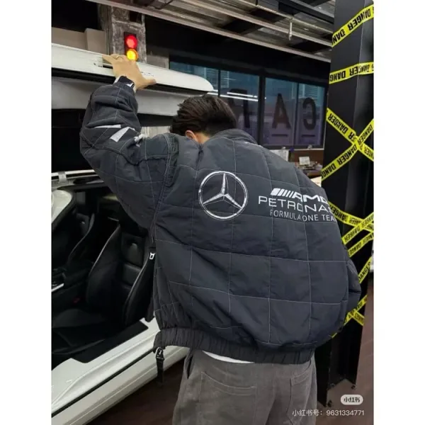 Design Mercedes-AMG Petronas Formula One Team Racing Jacket Black Outerwear Jacket - 14