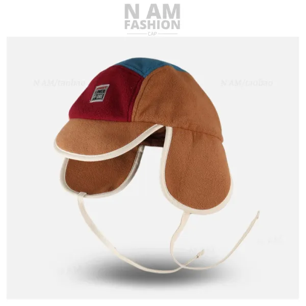 Design N AM Fashion Tricolor Fleece Aviator Cap Multicolor Hat Hats - 4