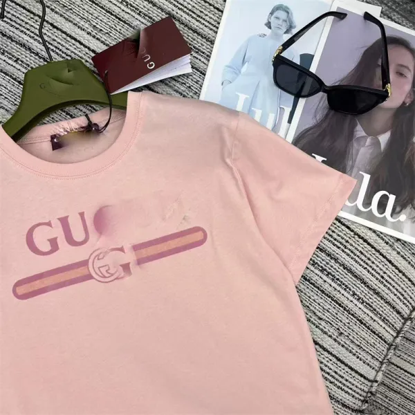 Gucci Logo Print Pink T-Shirt - 6