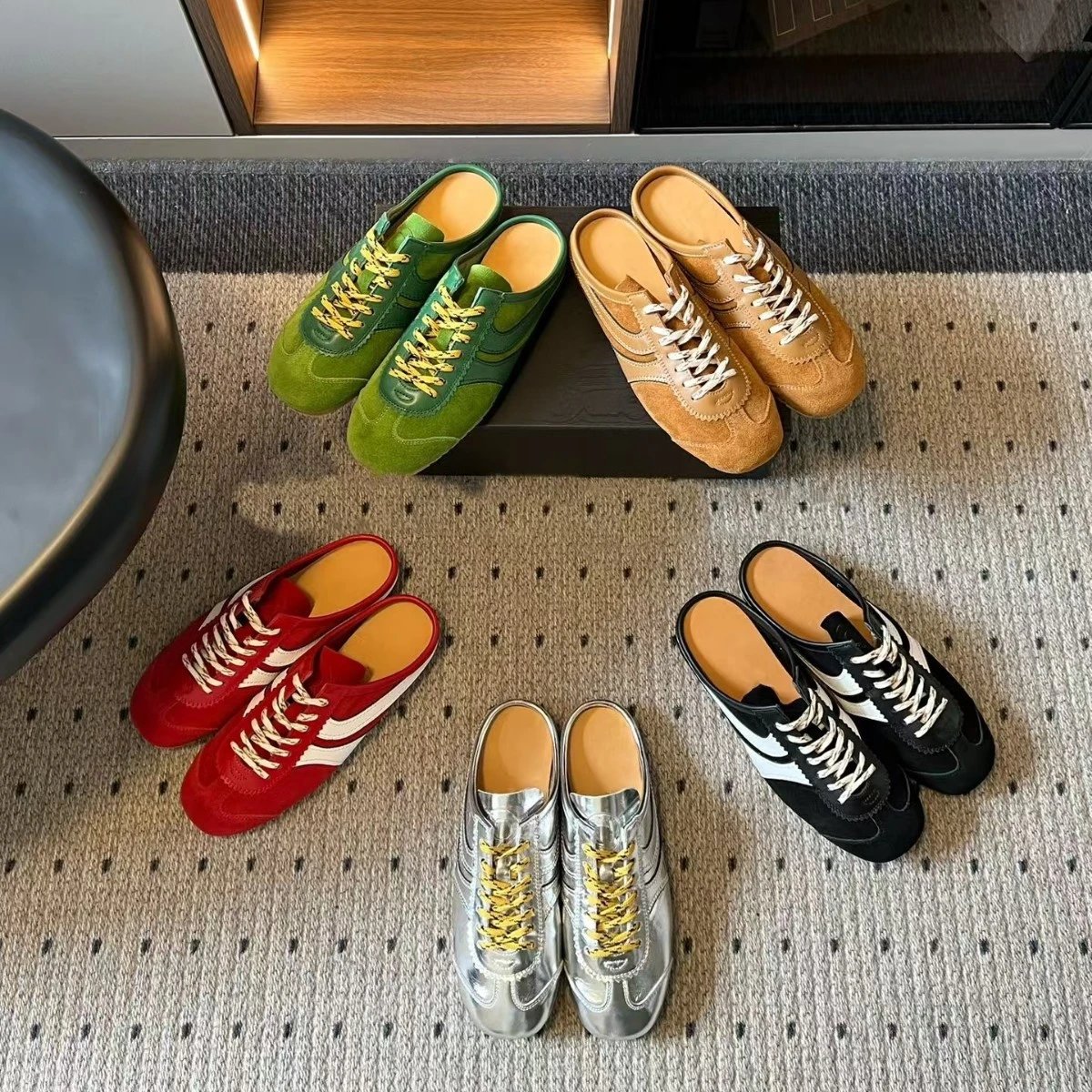 Vintage Color-Block Red Canvas Sneakers