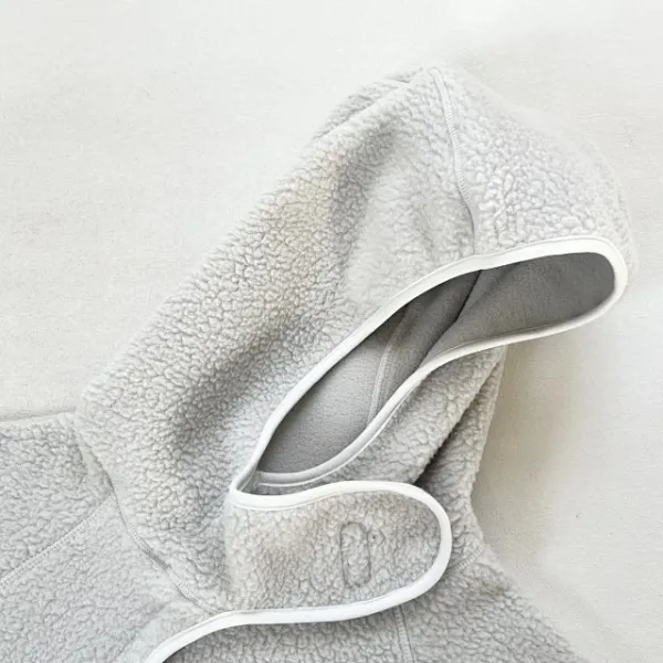 Design Fleece Cropped Hoodie White - 13