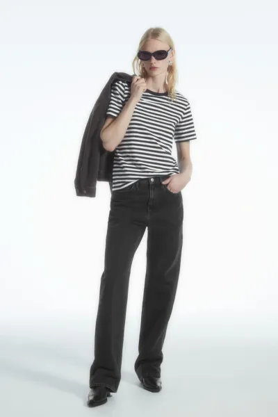 Design Classic Breton Stripe Black and White T-Shirt - 3