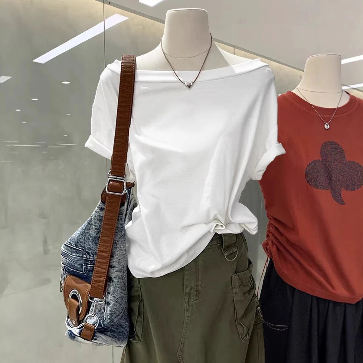 Off Shoulder Graphic Tee Black Desert Vacation Print Casual Top