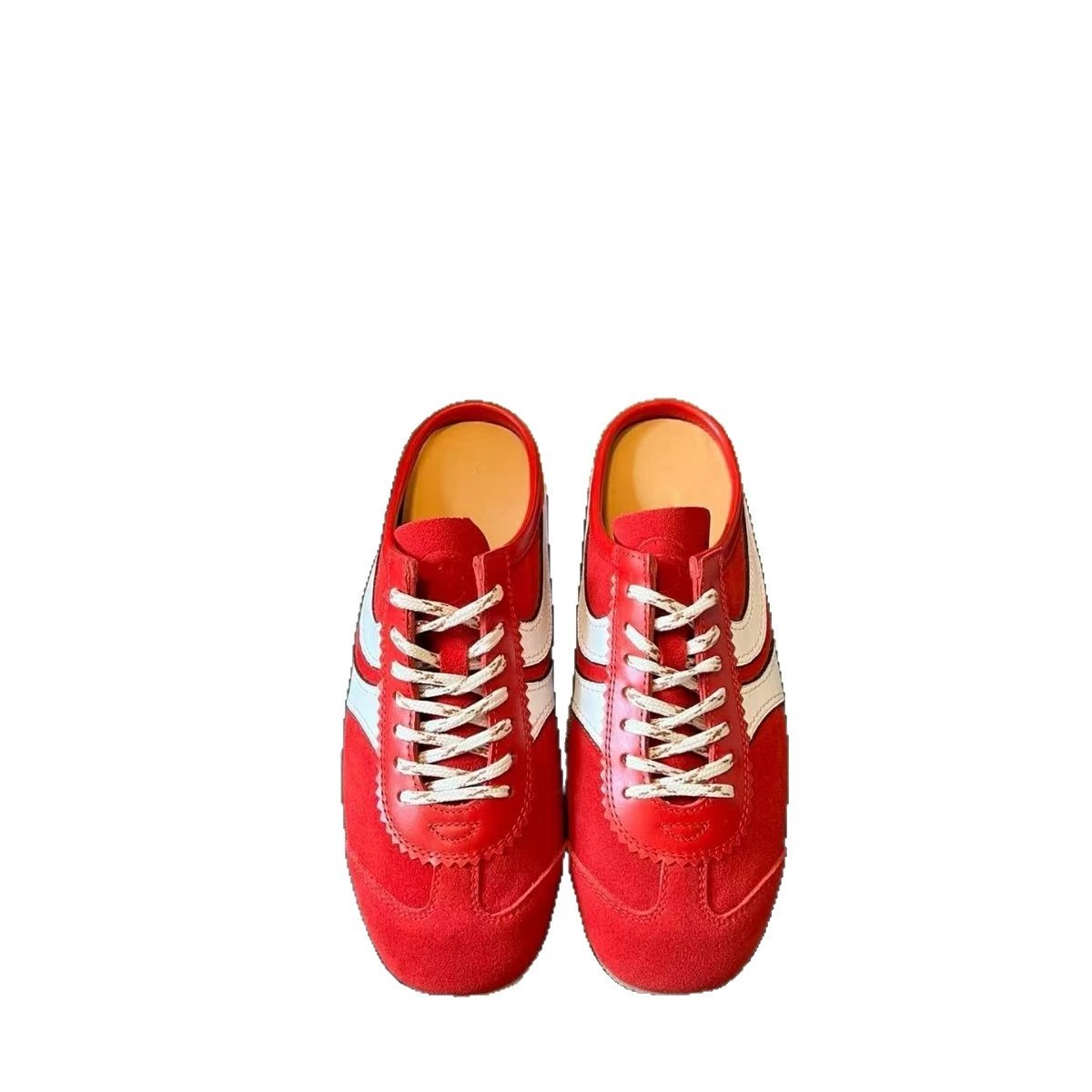 Suede Mule Sneakers Green Tan Red Black Silver Casual Loafers