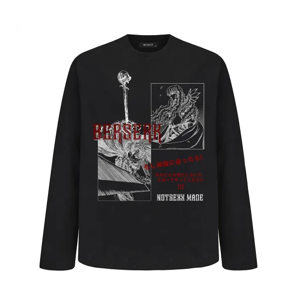 Design NOTSEXX x Berserk Long Sleeve T-Shirt Black T-Shirts - 10